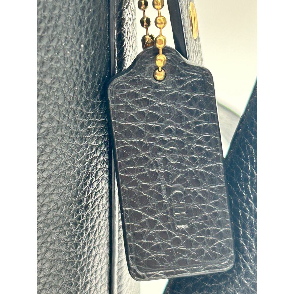 Authentic Coach Val Black Pebbled Leather Duffle Bag Purse Crossbody - C2818 - Picture 5 of 10